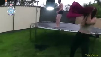 Man Uses Trampoline To Evade Police