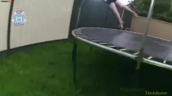 Man Uses Trampoline To Evade Police