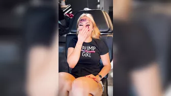 Cute Low IQ Girl Has Trump Tattooed On Her Forehead