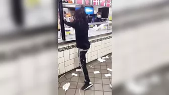 Ghetto Scum Destroys New York Chicken And Grill Before It Collapses