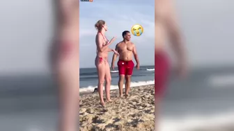 Man Fucks His Wife On The Beach And Ends Up Getting Water Poured Over Her