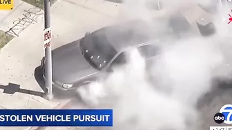 Los Angeles Police Set Car Theft Suspect On Fire