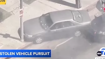 Los Angeles Police Set Car Theft Suspect On Fire