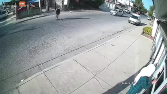 An Elderly Man With A Walker Decides To Speed Up His Pace