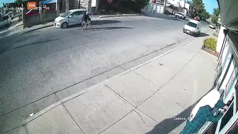 An Elderly Man With A Walker Decides To Speed Up His Pace