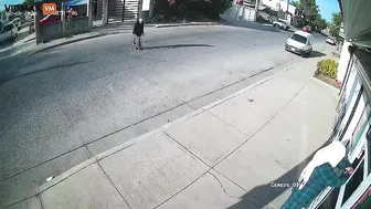 An Elderly Man With A Walker Decides To Speed Up His Pace