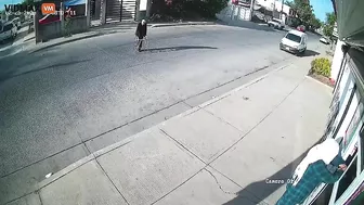 An Elderly Man With A Walker Decides To Speed Up His Pace