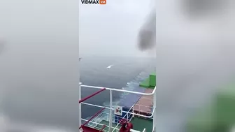 Kamikaze Boat Explodes As It Heads Towards Container Ship