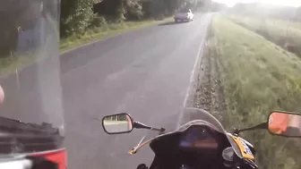 Countryman Nearly Collides Head-on With Two Cyclists