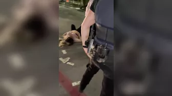 The Security Guard Knocked The Woman To The Ground And The Money Flew Out