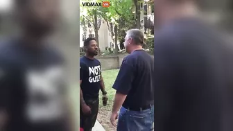 Vicious Black Supremacist Attacks White Man While Toddler Throws Eggs At Him