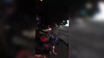 Speeding Motorcycle Hits Person In The Middle Of The Road