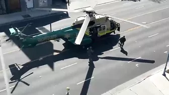 The Team Landed The Helicopter On La Brea In West Hollywood