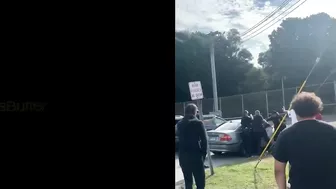 Chaos Ensues At An Outdoor Basketball Court In Norwich, Connecticut