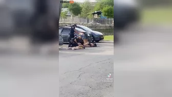 Two Half-naked Drunk Women Playing In Parking Lot - Police Show Up