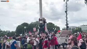 Watch Pro-Hamas Thugs Tear Down American Flag In Washington