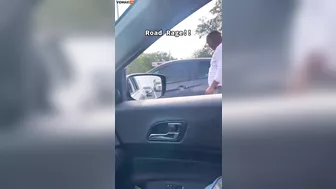 A Woman Jumped On The Hood Of A Car And Kicked It Into The Wind In A Crazy Road Rage Incident