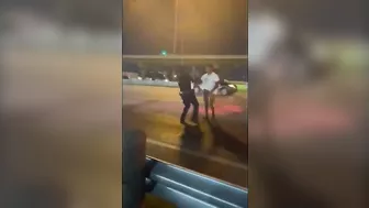 Two Police Officers Have A Tough Time With A Truck Driver Who Doesn't Seem To Be Concerned