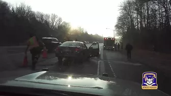An Out-of-control Car Hit A Police Officer And A Firefighter