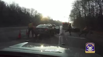 An Out-of-control Car Hit A Police Officer And A Firefighter