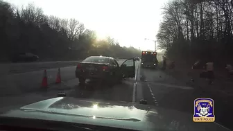 An Out-of-control Car Hit A Police Officer And A Firefighter