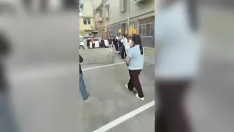 Balcony Collapse Nearly Kills Two Passers-by