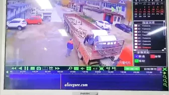 A Huge Metal Disc Fell On The Freed Truck Driver