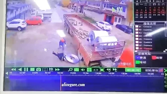 A Huge Metal Disc Fell On The Freed Truck Driver