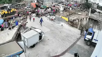 A Logging Truck With Broken Brakes Rammed Into The Crowd.