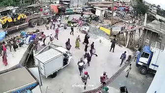 A Logging Truck With Broken Brakes Rammed Into The Crowd.