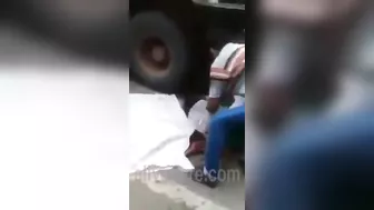 A Man Under The Wheels Of A Truck Turned Into A Piece Of Meat