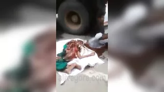 A Man Under The Wheels Of A Truck Turned Into A Piece Of Meat