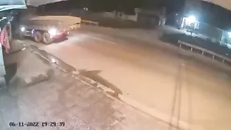 A Motorcyclist Crashed Into A Truck And Was Crushed