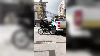 A Motorcyclist Crashed Into The Back Of A Police Pickup Truck