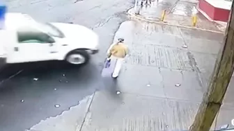 A Truck Collided With A Pedestrian. Brazil