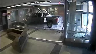 A Truck Crashed Into The Police Station Lobby