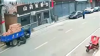 A Truck Loaded With Bricks Crushed The Driver
