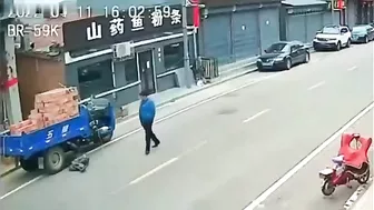 A Truck Loaded With Bricks Crushed The Driver