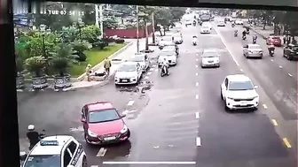 A Truck Hit An Elderly Woman Crossing The Road