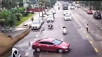 A Truck Hit An Elderly Woman Crossing The Road
