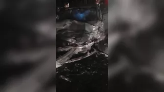A Serious Accident With Human Remains And Bodies Scattered On The Ground