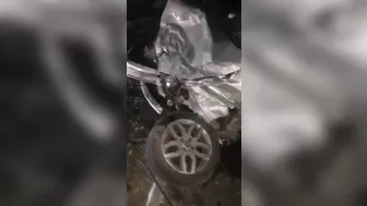 A Serious Accident With Human Remains And Bodies Scattered On The Ground