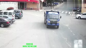 Truck Rear Door Opened, Motorcyclist Collided