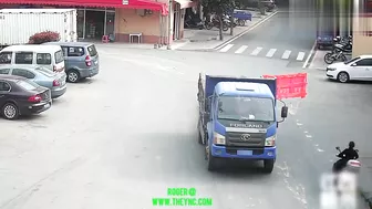 Truck Rear Door Opened, Motorcyclist Collided