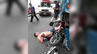 Shirtless Motorcyclist Dies In Car Accident