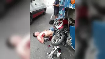 Shirtless Motorcyclist Dies In Car Accident
