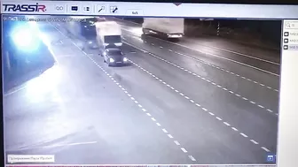 Truck Hits Police Patrol Car