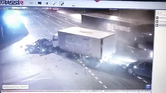Truck Hits Police Patrol Car
