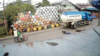 Bicyclist Falls Headfirst Under Truck And Dies Instantly
