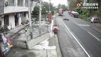 Bicyclist Hits Truck Head-on